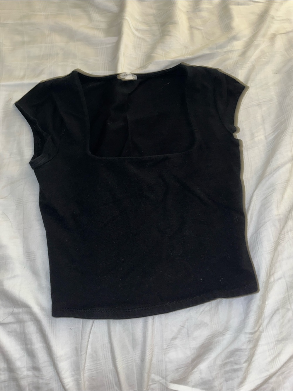 Garage Black Short-Sleeve Square Neck Tee